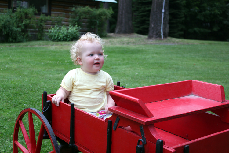 Baby in wagon